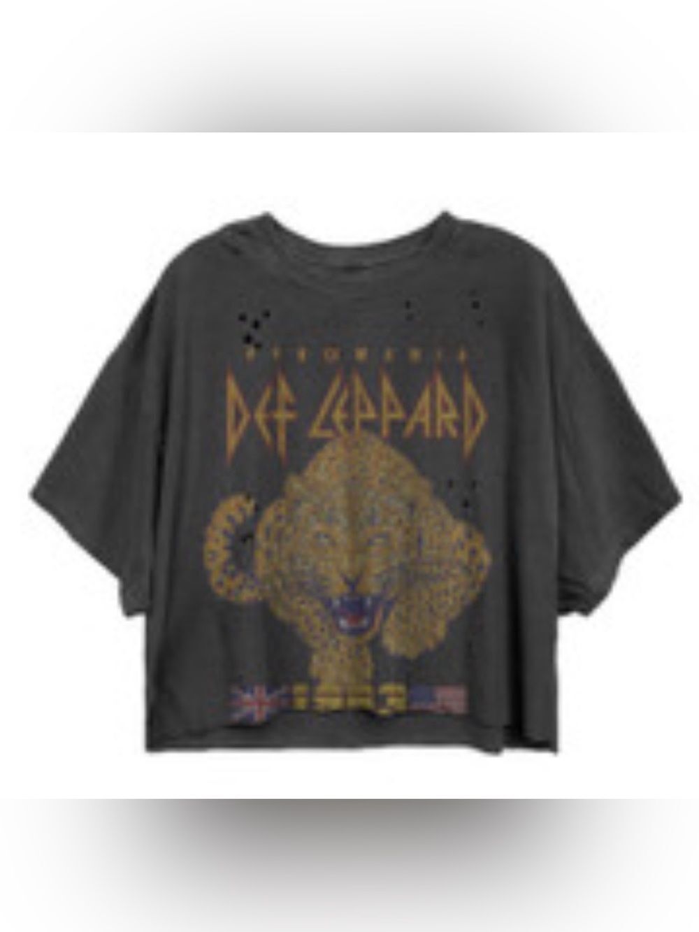 DefâLeppard Tour 1983 Cat Women's Vintage Crop Top T-Shirt